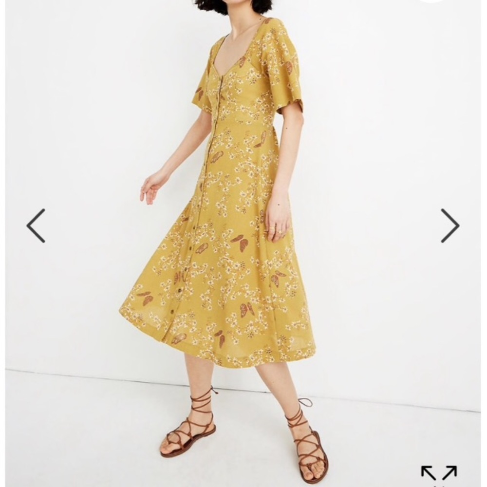 Flutter sleeve Madewell midi dress